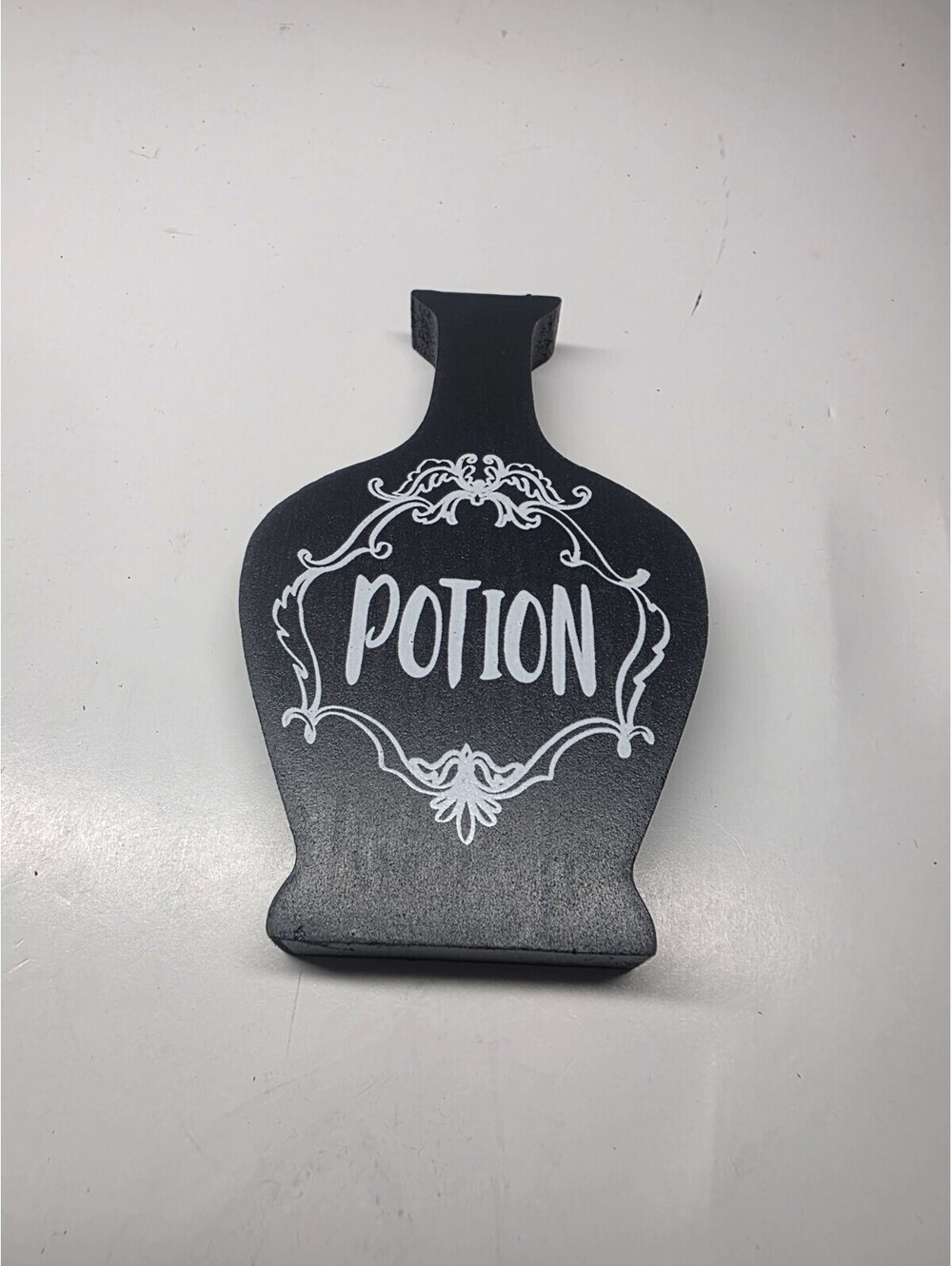 New "Potion" Black Poison Elixir Bottle Halloween Wood Sign Fall Decor Tier Tray